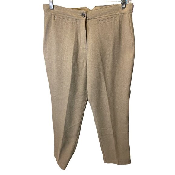 Woolrich Tan Brown Flat Front High Waisted Pants Sz 12P - Picture 1 of 8